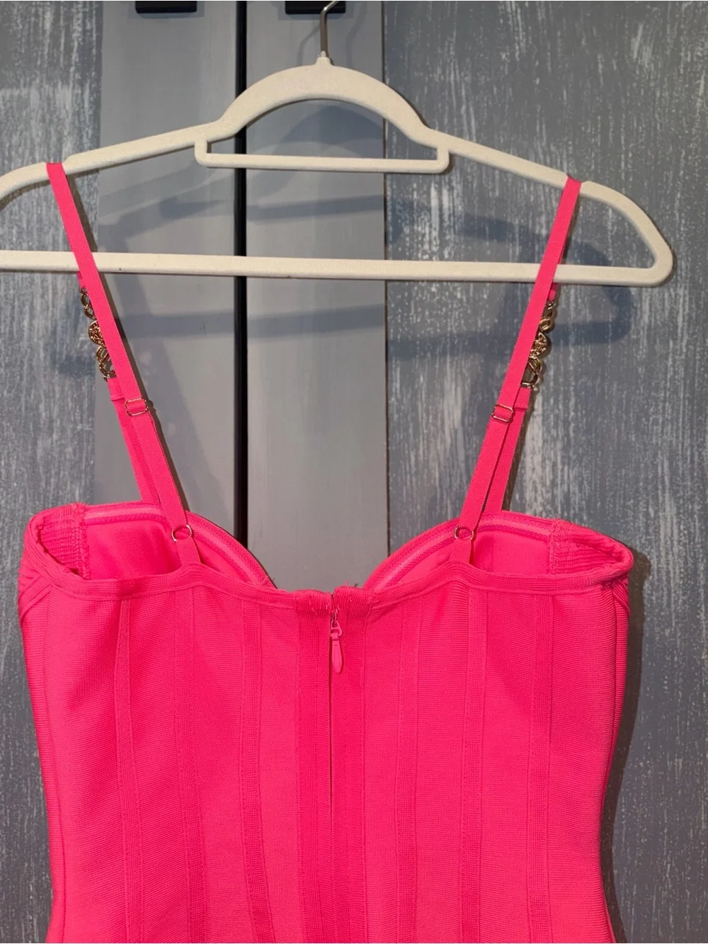 Fashion Nova Victoria Hot Pink Bandage Corset Midi Dress – Size S NWT